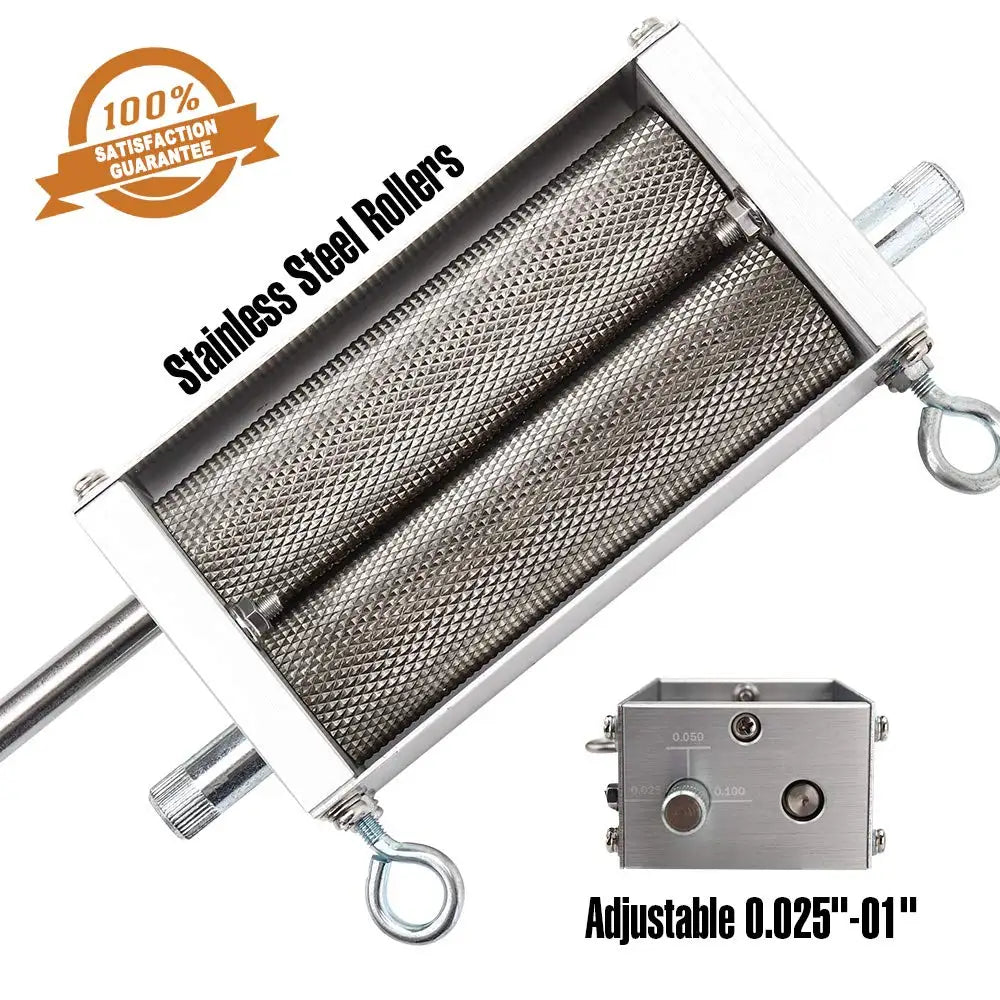 2022 Newest Stainless 2-roller Barley Malt Mill Grain Grinder Crusher For Homebrew Wholesale & Dropshipping