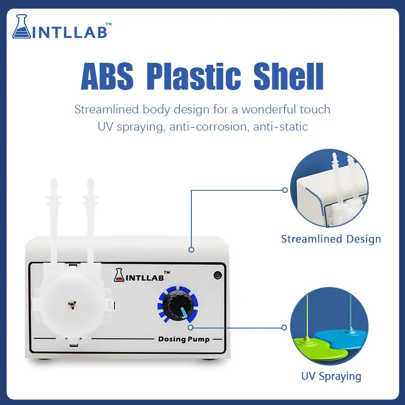 INTLLAB Peristaltic Liquid Pump Dosing Pump for Aquarium Lab Water Analytical